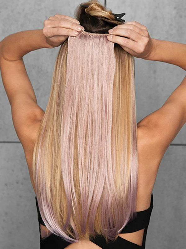 23" Straight HF Synthetic Hair Extensions Kit (6 Piece) | Hairdo image 2