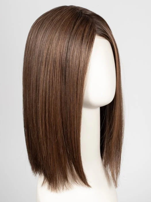 Ellen Wille Drive wig straight shoulder length chestnut brown displayed on mannequin with center part sleek bob