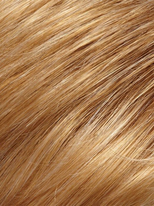 Jon Renau Ashley Petite wig close up of honey blonde synthetic hair texture with natural highlights