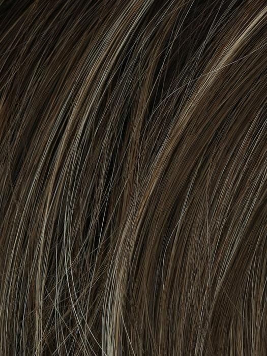 Sharp HIM wig for men dark brown blended hair fiber close up showing texture and natural highlights by HairUWear