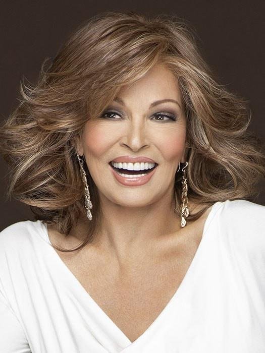 Raquel Welch Goddess wig by First Lady Products shoulder length layered honey blonde with highlights