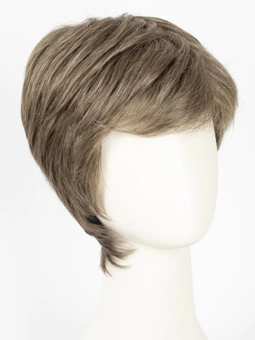 HairUWear men's gray wig realistic short layered cut with natural texture and side swept bangs